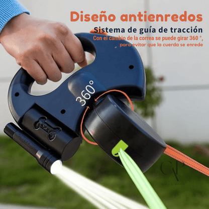 DuoPaw Control™ Correa Doble Retráctil para Perros