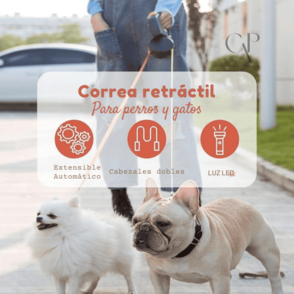 DuoPaw Control™ Correa Doble Retráctil para Perros